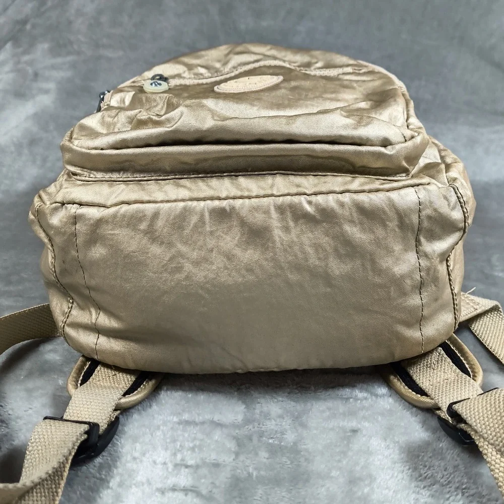 Kipling Seoul Backpack Gold Laptop Sleeve Travel School Bag Commuter